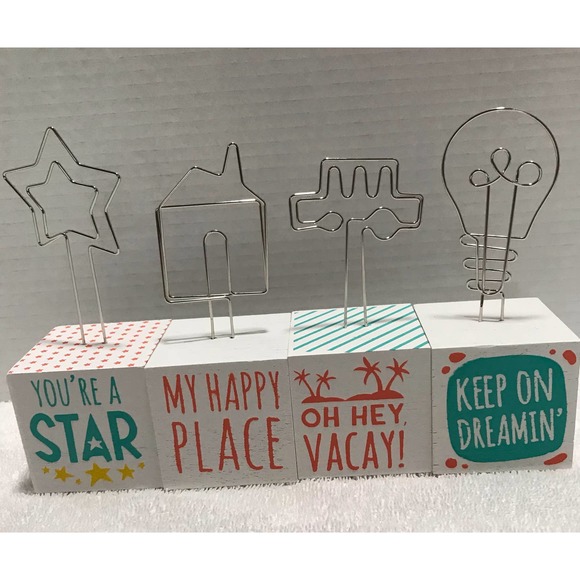 NEW Chalk Couture  Block Photo Holders Car,‎ Star, House and Lightbulb - Picture 1 of 17